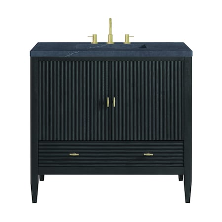 James Martin Vanities 36'' Vanity, Carbon Oak w/ 3 CM Charcoal Soapstone Quartz Top 485-V36-CBO-3CSP